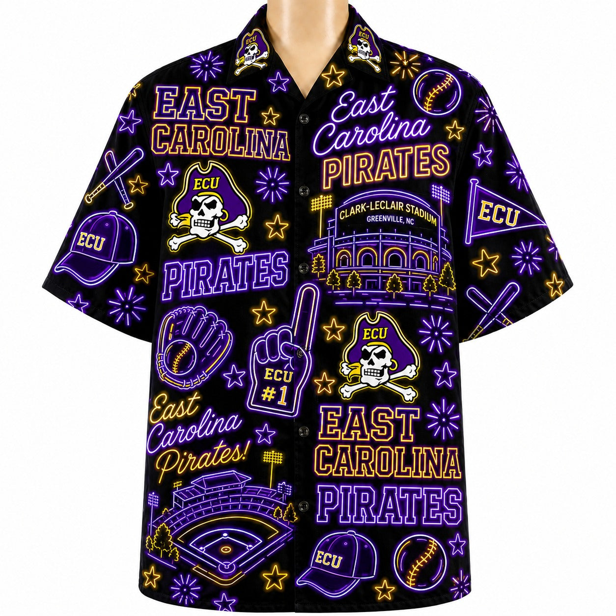 All College Basketball Teams Neon Viber Unisex Hawaiian Shirt For Men & Women