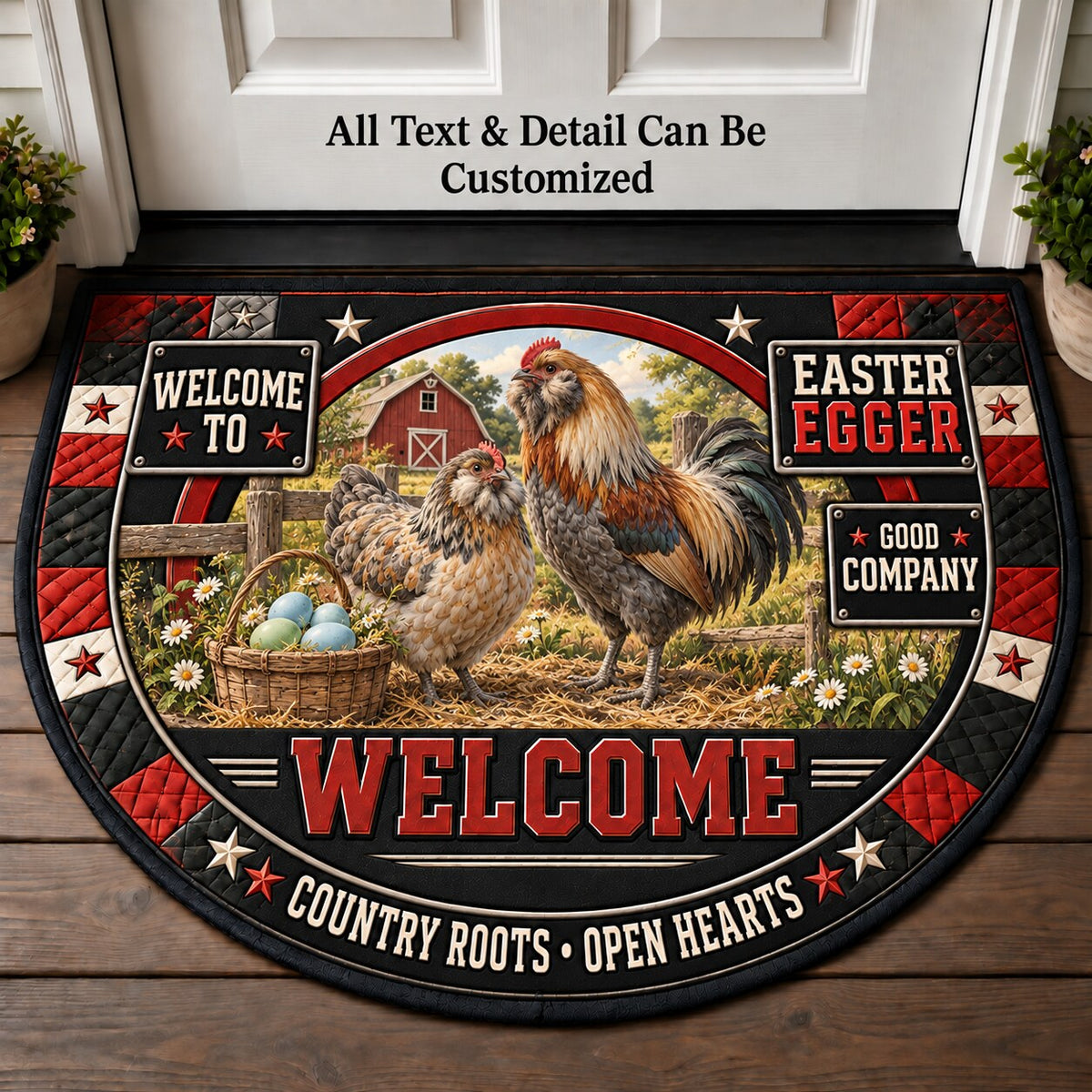 Easter Egger Personalized Half Round Mat | 5To9Vibe