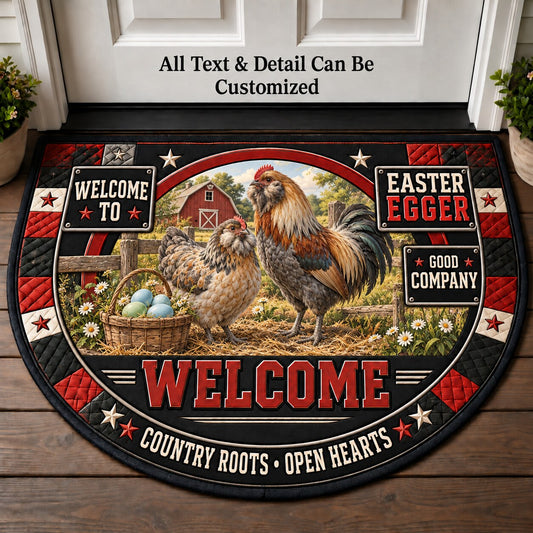 Easter Egger Personalized Half Round Mat | 5To9Vibe