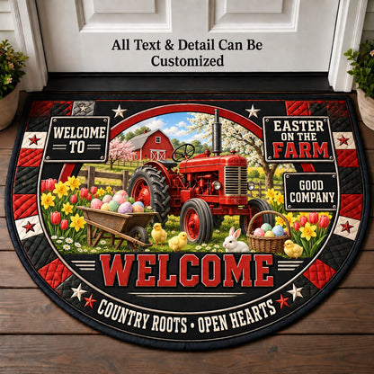 Easter on the Farm Personalized Half Round Mat | 5To9Vibe