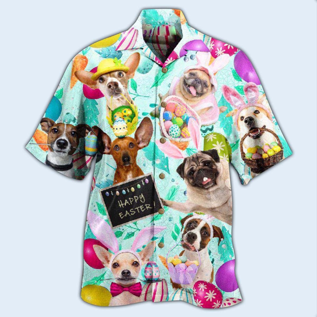 Easter Happy Lovely Dog With Eggs - Hawaiian Shirt 