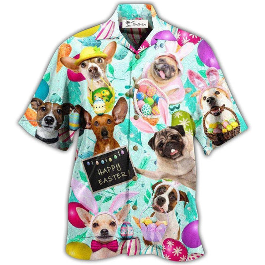 Hawaiian Shirt / Adults / S Easter Happy Lovely Dog With Eggs - Hawaiian Shirt 