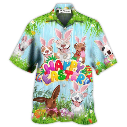 Hawaiian Shirt / Adults / S Eatser Happy PitBulls Funny - Hawaiian Shirt 