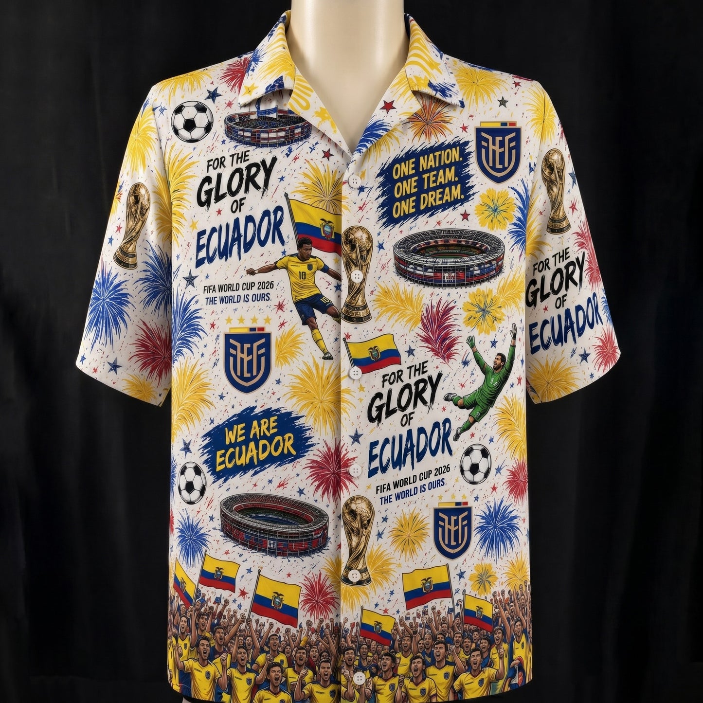 All Teams World Cup Champion Football Soccer Unisex Button-Up Hawaiian Shirt For Men & Women