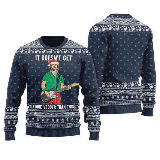 Eddie Vedder Ugly Christmas Sweater Navy