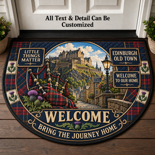 Edinburgh Old Town Personalized Half Round Mat | 5To9Vibe