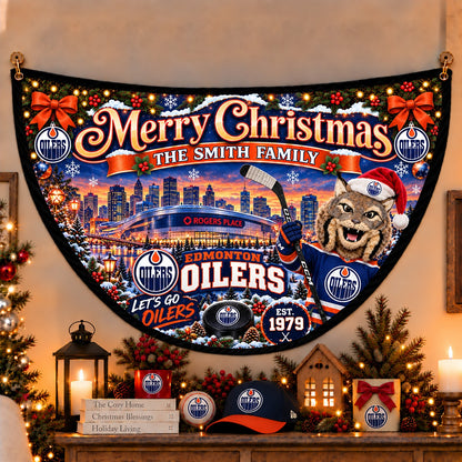 All Hockey Teams Personalized Christmas Night Bunting Flag - 5to9vibe