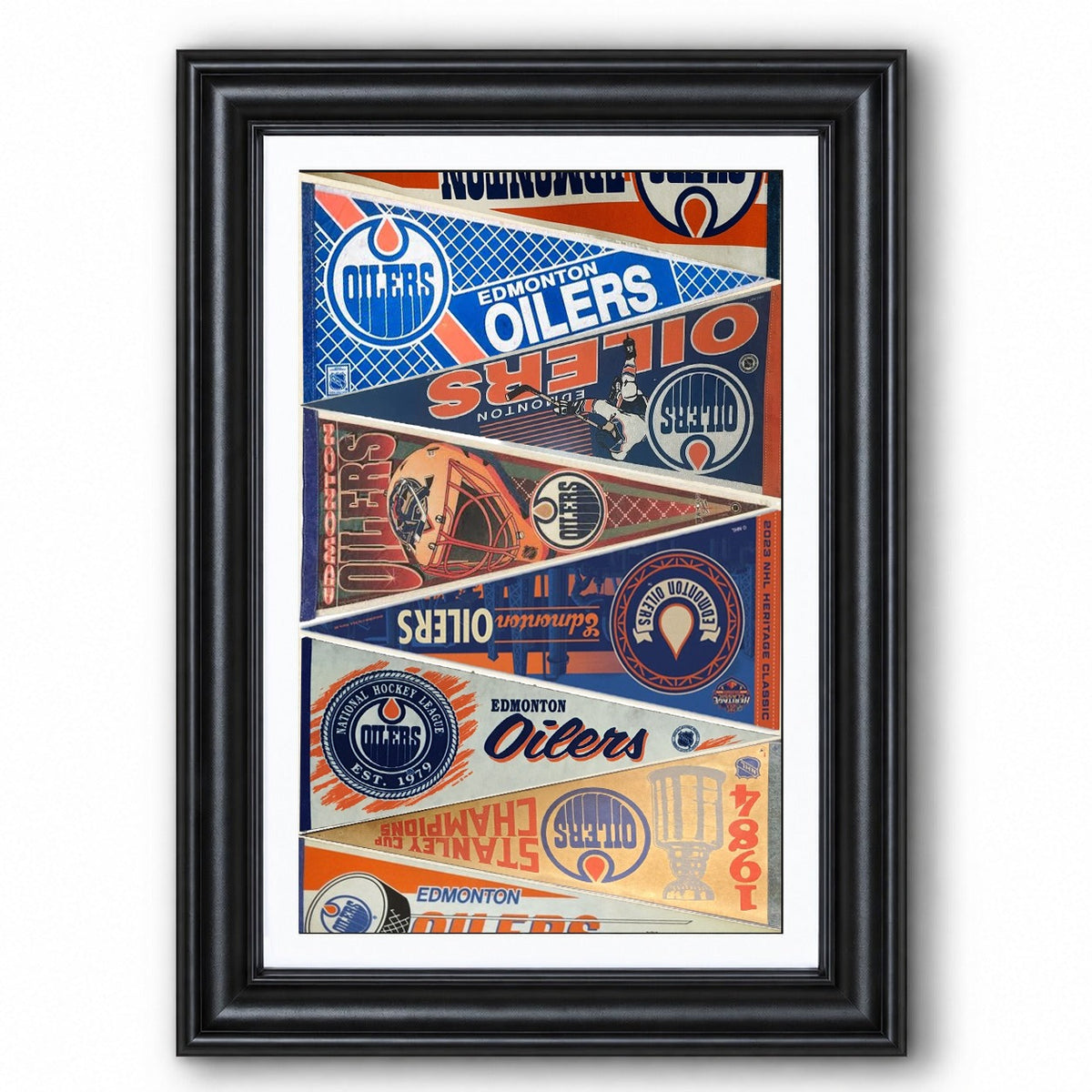 All Hockey Teams Vintage Pennant Anniversary For Fans No Frame Vertical Poster - 5to9vibe