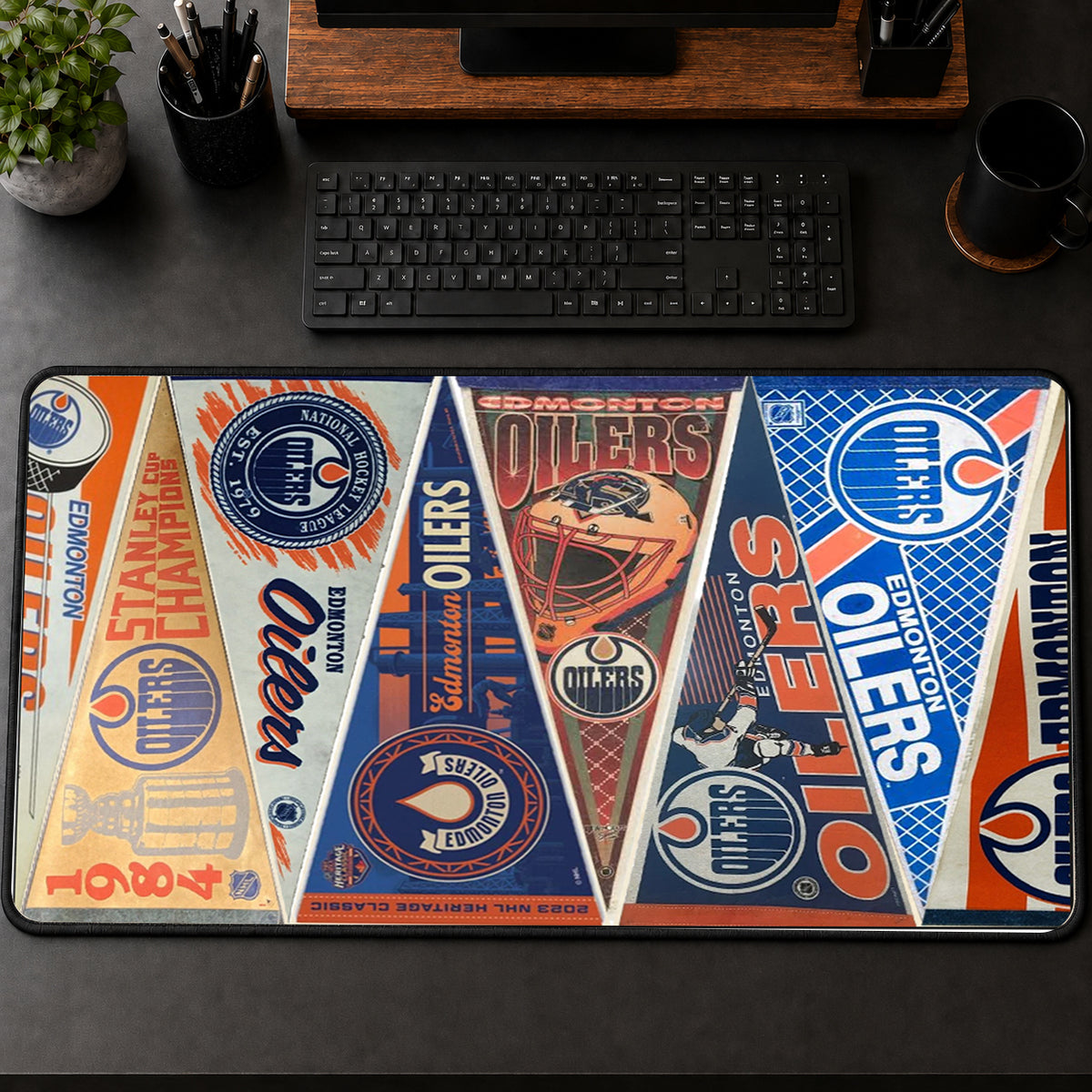 All Hockey Teams Vintage Pennant Anniversary For Fans Desk Mat Mouse Pad Trending - 5to9vibe