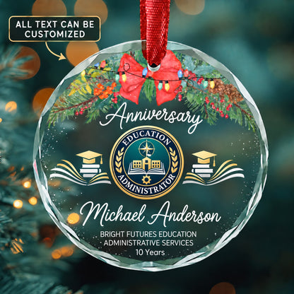 Education Administrators All Other Personalized Glass Ornament | 5To9Vibe