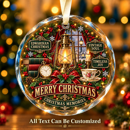 Edwardian Christmas Personalized Glass Ornament | 5To9Vibe