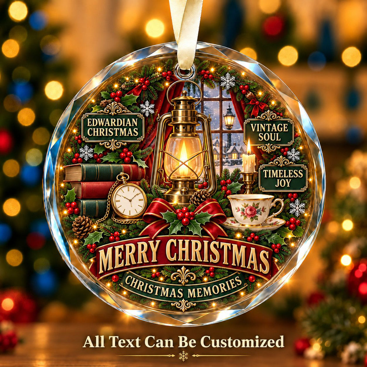Edwardian Christmas Personalized Glass Ornament | 5To9Vibe