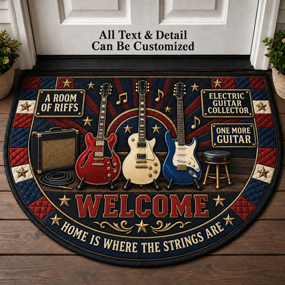 Electric Guitar Collector Personalized Half Round Mat | 5To9Vibe