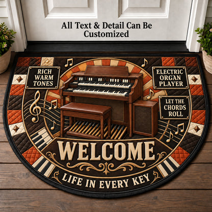 Electric Organ Player Personalized Half Round Mat | 5To9Vibe