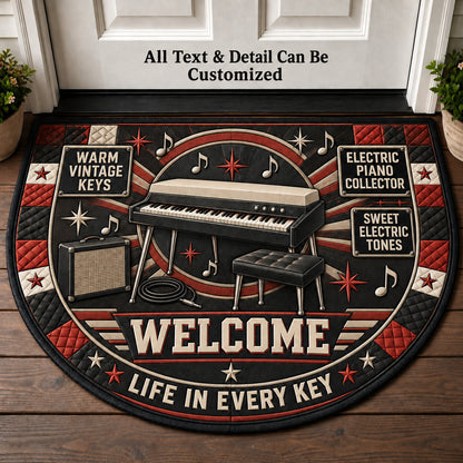 Electric Piano Collector Personalized Half Round Mat | 5To9Vibe