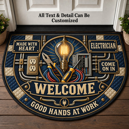 Electrician Personalized Half Round Mat | 5To9Vibe