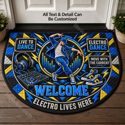Electro Dance Personalized Half Round Mat | 5To9Vibe