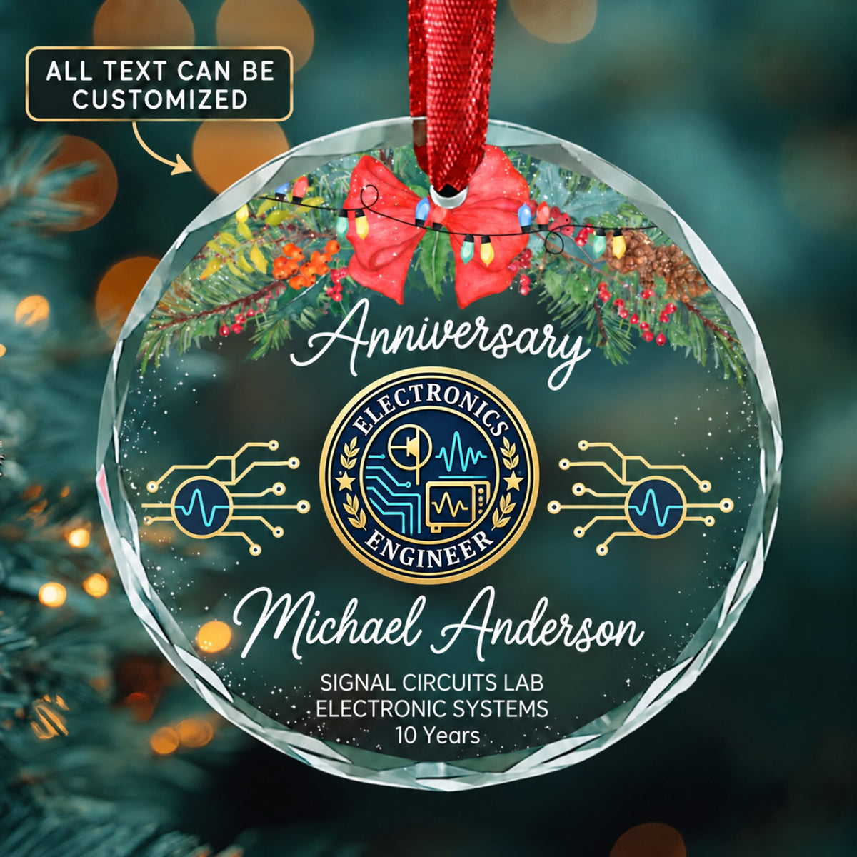 Electronics Engineers except Computer Personalized Glass Ornament | 5To9Vibe