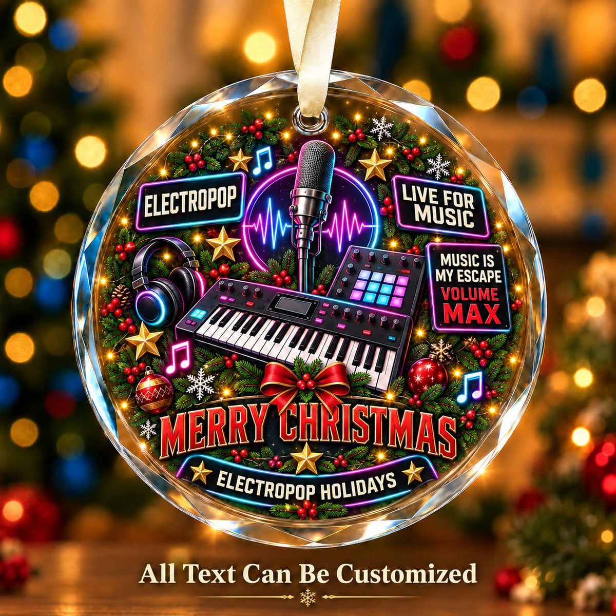 Electropop Personalized Glass Ornament | 5To9Vibe