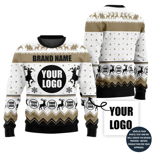Elegant Custom Logo Holiday Sweater For Teams