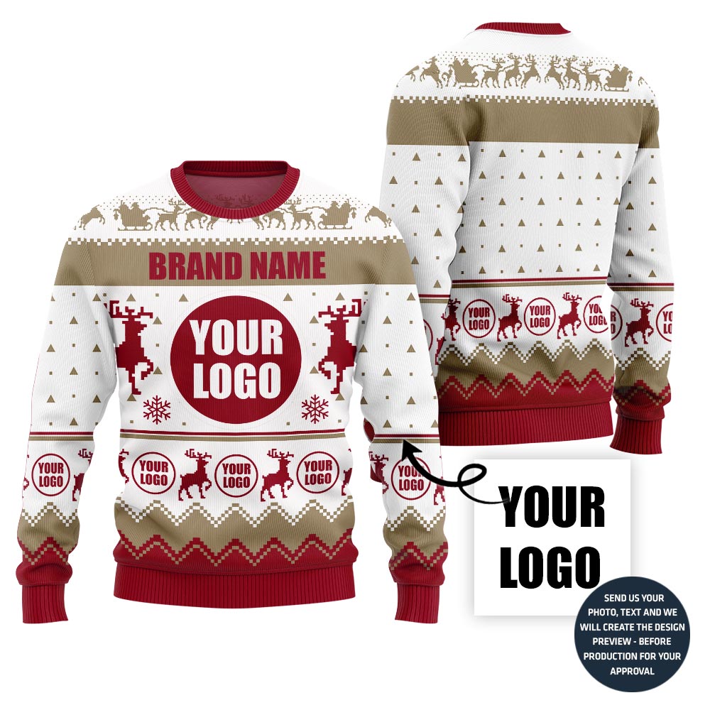 Elegant Custom Logo Holiday Sweater For Teams