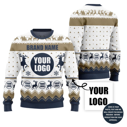 Elegant Custom Logo Holiday Sweater For Teams