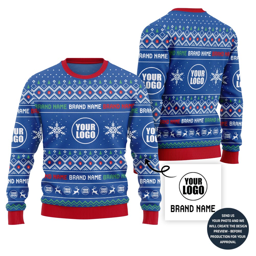 Elegant Custom Logo Holiday Ugly Sweater
