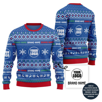 Elegant Custom Logo Holiday Ugly Sweater