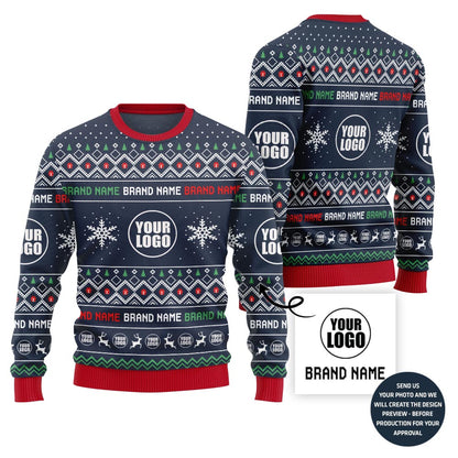 Elegant Custom Logo Holiday Ugly Sweater