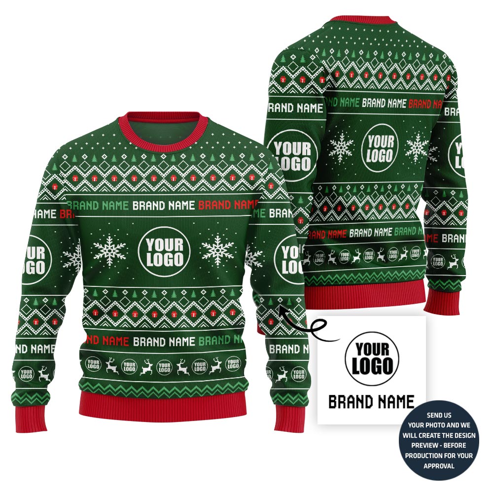 Elegant Custom Logo Holiday Ugly Sweater