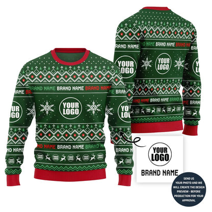 Elegant Custom Logo Holiday Ugly Sweater