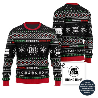 Elegant Custom Logo Holiday Ugly Sweater