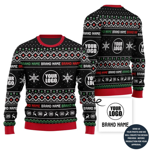 Elegant Custom Logo Holiday Ugly Sweater