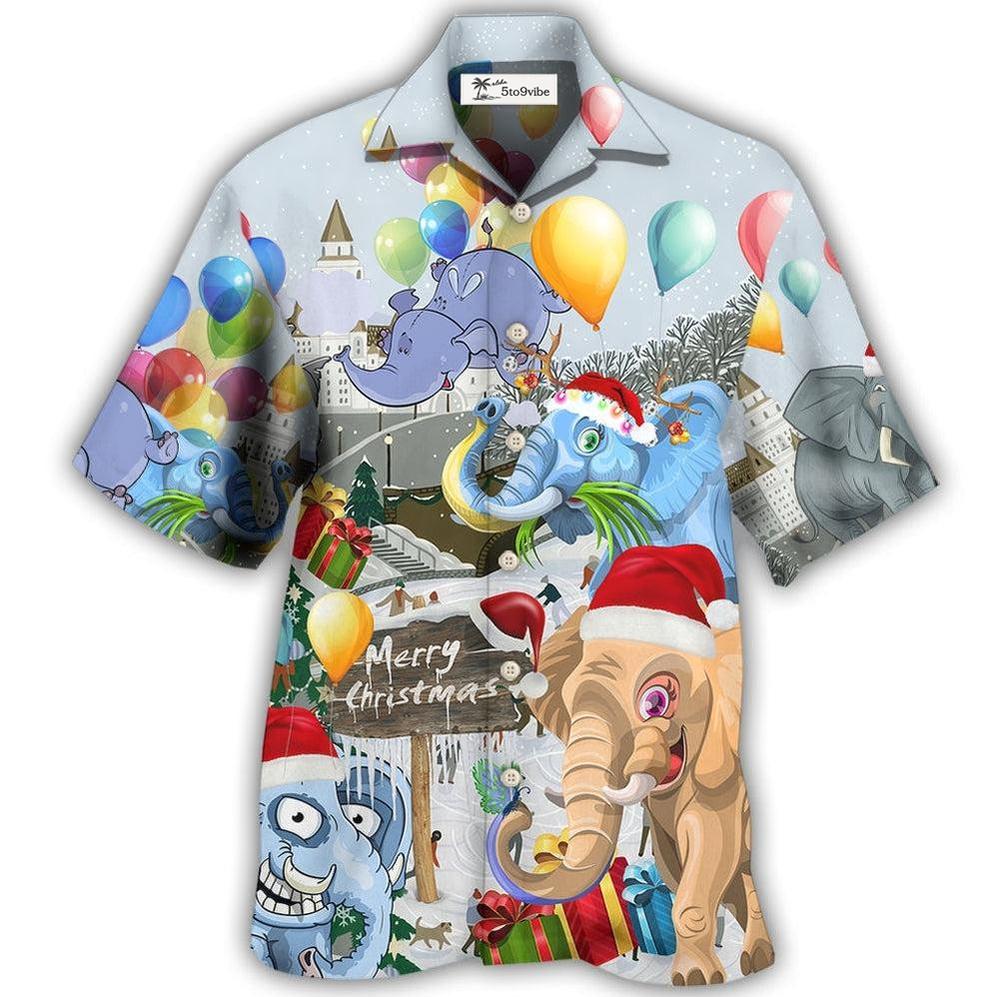 Hawaiian Shirt / Adults / S Elephant Funny Having Fun On Christmas Day - Hawaiian Shirt 