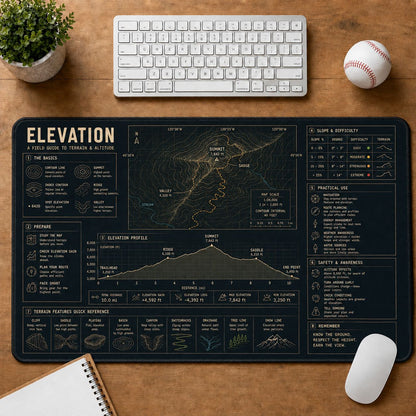 Elevation Reading Outdoor Skills Field Guide Desk Mat | 5To9Vibe