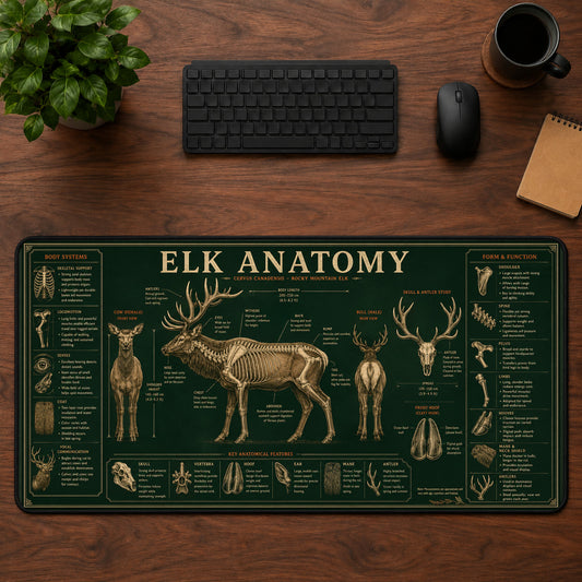 Elk Anatomy Desk Mat Mouse Pad | 5To9Vibe