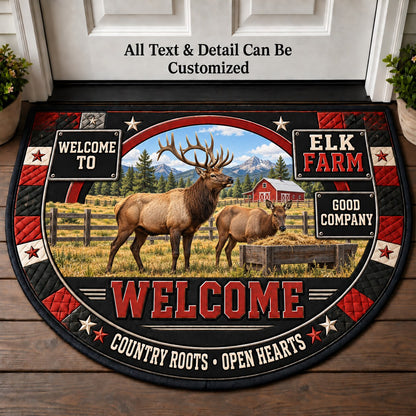 Elk Farm Personalized Half Round Mat | 5To9Vibe