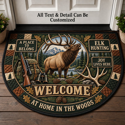Elk Hunting Personalized Half Round Mat | 5To9Vibe