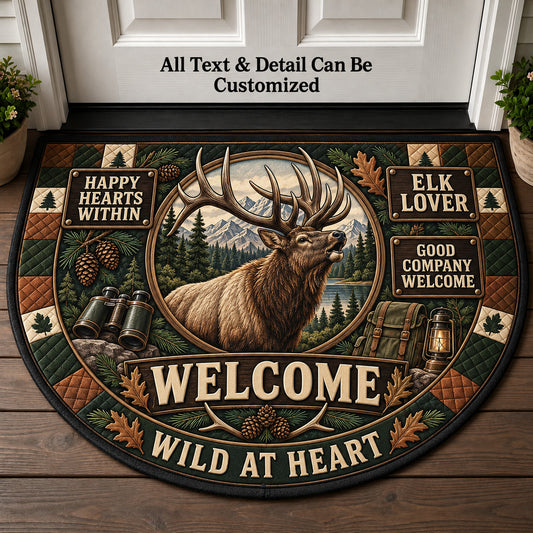 Elk Lover Personalized Half Round Mat | 5To9Vibe