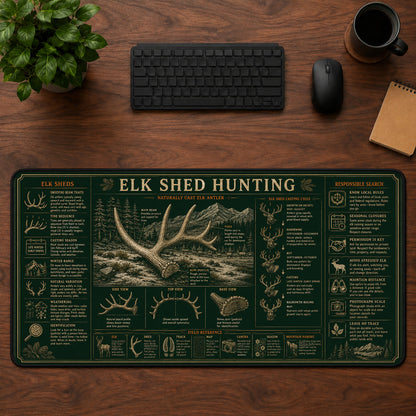 Elk Shed Hunting Desk Mat Mouse Pad | 5To9Vibe