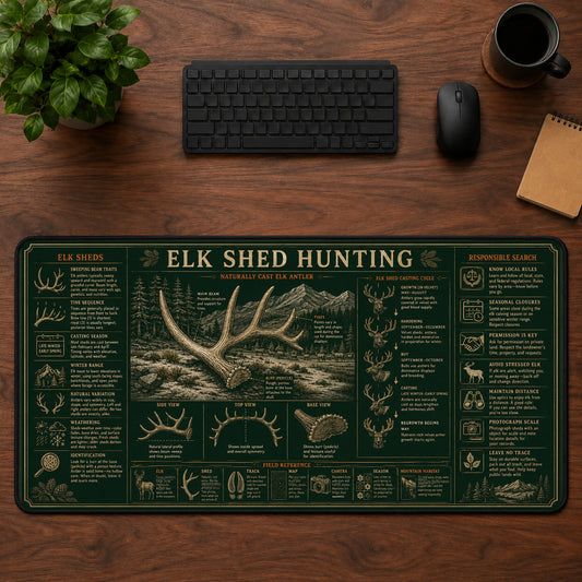 Elk Shed Hunting Desk Mat Mouse Pad | 5To9Vibe
