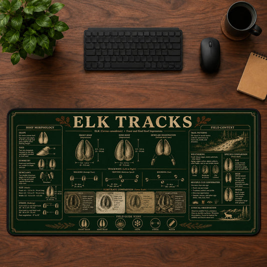 Elk Tracks Desk Mat Mouse Pad | 5To9Vibe