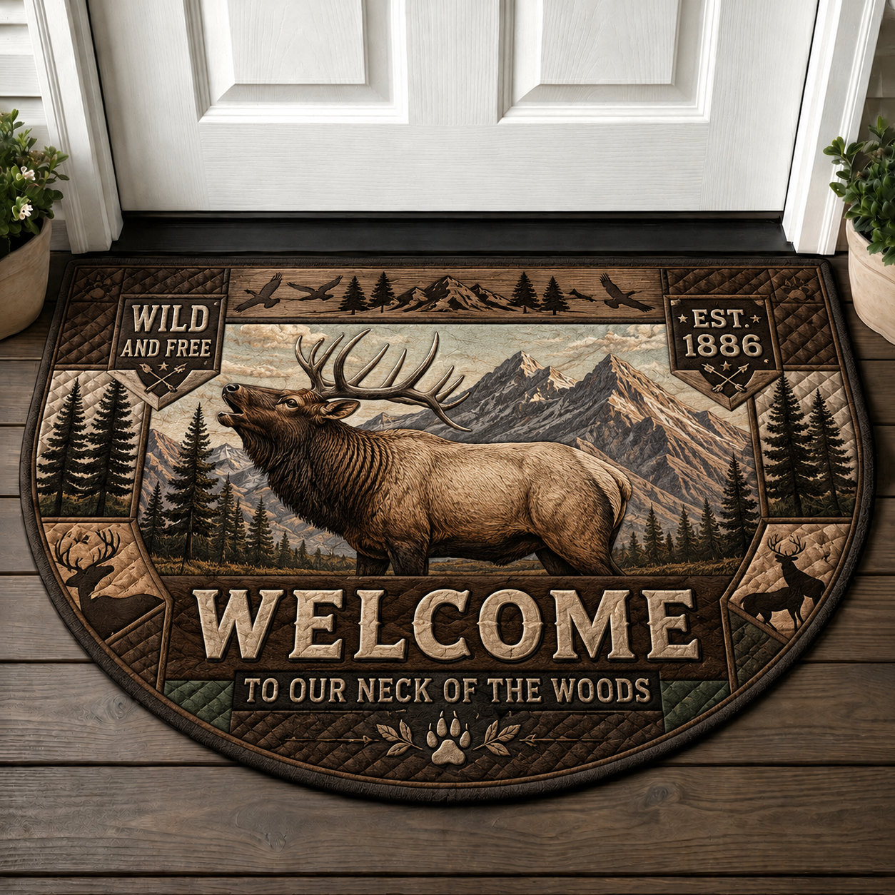 Buffalo Welcome Mat – Wild and Free Rustic Nature Doormat - 5to9vibe
