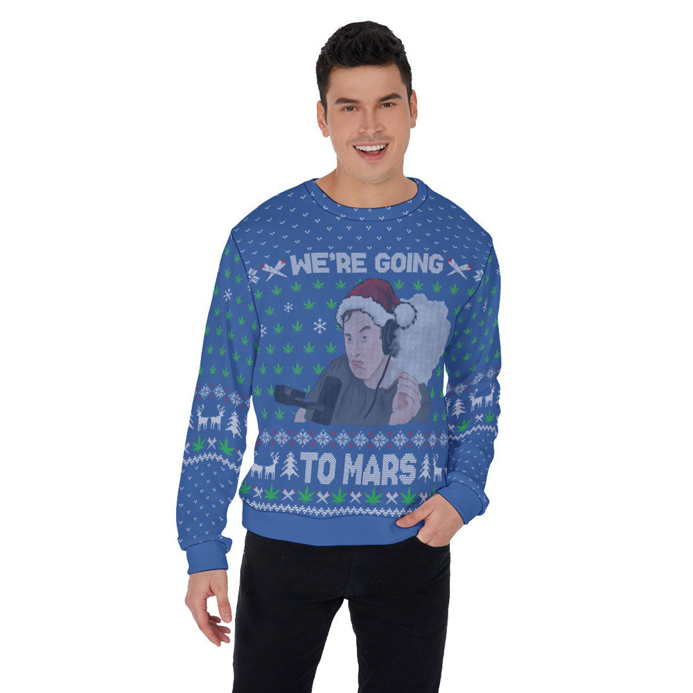 Elon Musk Ugly Christmas Sweater Black Royal