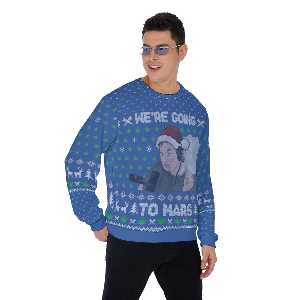 Elon Musk Ugly Christmas Sweater Black Royal