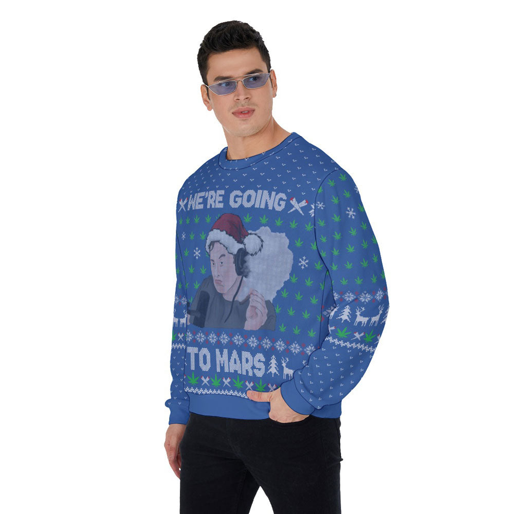 Elon Musk Ugly Christmas Sweater Black Royal