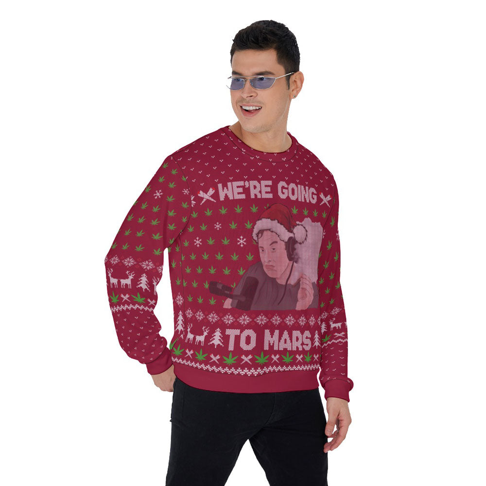 Elon Musk Ugly Christmas Sweater Cardinal Red