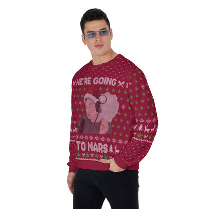 Elon Musk Ugly Christmas Sweater Cardinal Red