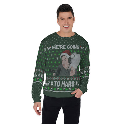 Elon Musk Ugly Christmas Sweater Forest Green