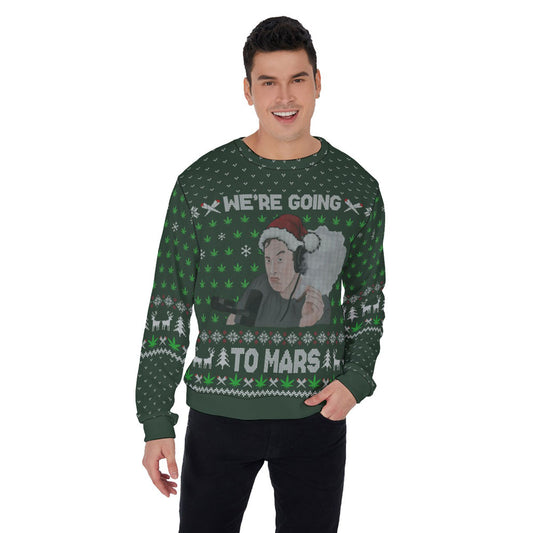 Elon Musk Ugly Christmas Sweater Forest Green